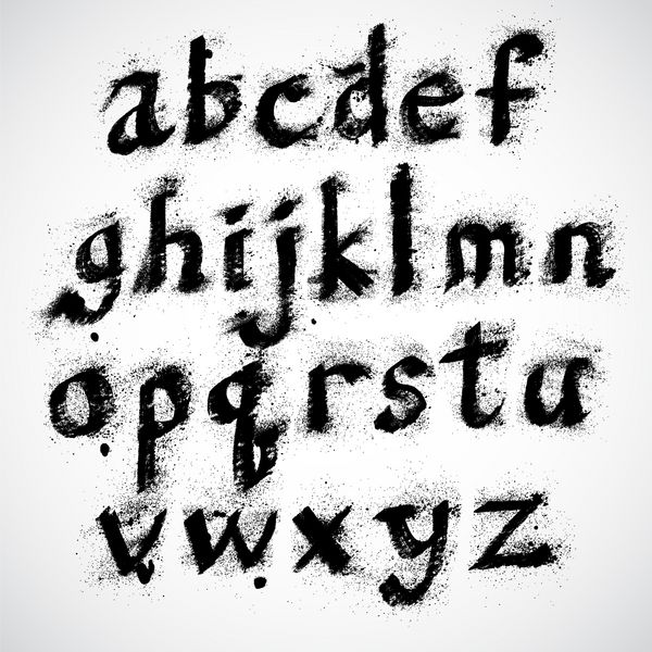 حروف الفبا وکتور تصویر کشیده شده با دست