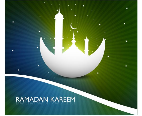 وکتور کارت پستال تبریک ماه مبارک رمضان کریم با طرح فوق العاده رنگارنگ