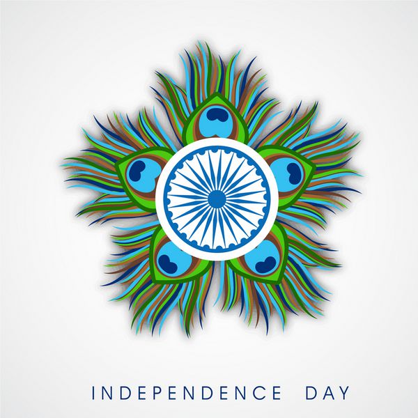 کانسپت زیبای روز استقلال هند با چرخ آشکا و پرهای طاووس