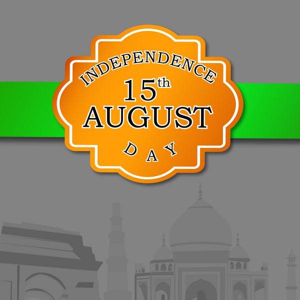 نشان روز استقلال هند با سه رنگ پرچم ملی