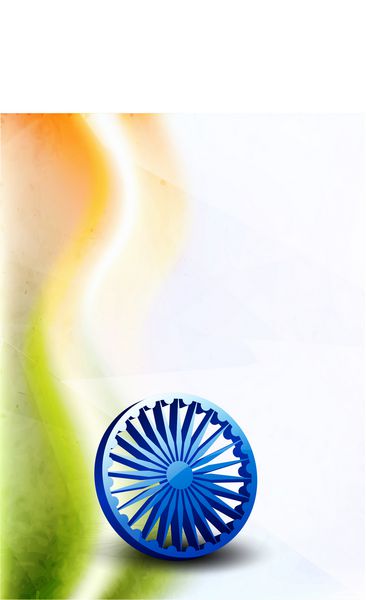 پس‌زمینه روز استقلال هند با سه رنگ پرچم ملی و چرخ آشوکا 3S