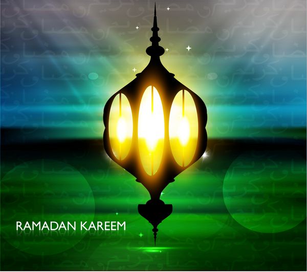 تصویر وکتور زیبای چراغ عربی جشن رمضان کریم