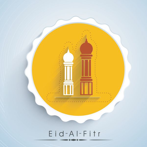مفهوم جشنواره جامعه مسلمانان عید فطر عید مبارک با طراحی مسجد