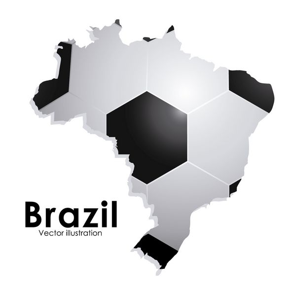 تصویر وکتور فوتبال برزیلی روی پس زمینه سفید