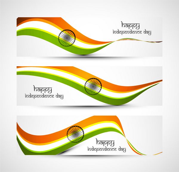 مجموعه موج رنگارنگ پرچم هند از وکتور سرصفحه
