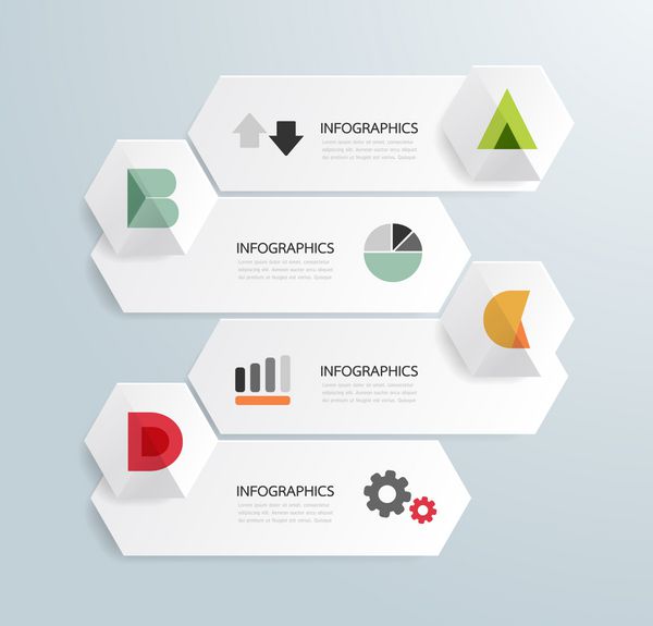 طراحی مدرن قالب اینفوگرافیک سبک مینیمال با الفبا