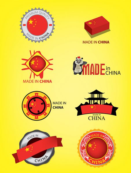 ساخت چین مهر پرچم هنر وکتور