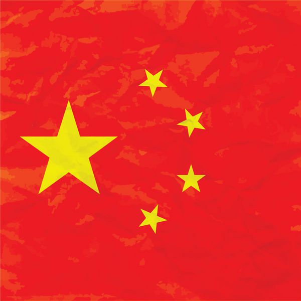 پرچم چین روی بافت کاغذ