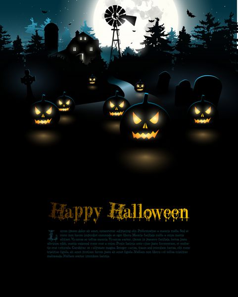 پوستر هالووین با فضای کپی