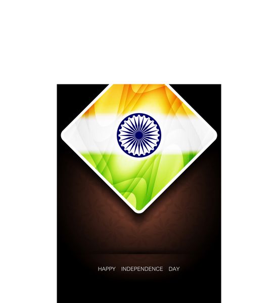 زمینه رنگ قهوه ای زیبا با طرح زیبای پرچم هند برای روز استقلال هند