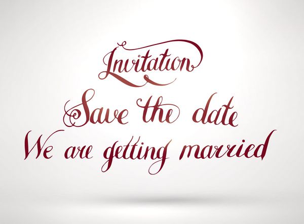 حروف خوشنویسی دعوت تاریخ را ذخیره کنید کارت دعوت عروسی ما داریم ازدواج می کنیم