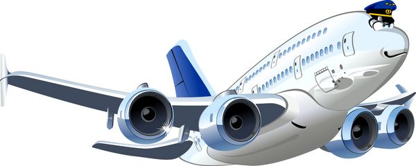 وکتور هواپیمای کارتون فرمت وکتور موجود که توسط گروه ها و لایه ها برای ویرایش آسان جدا شده است
