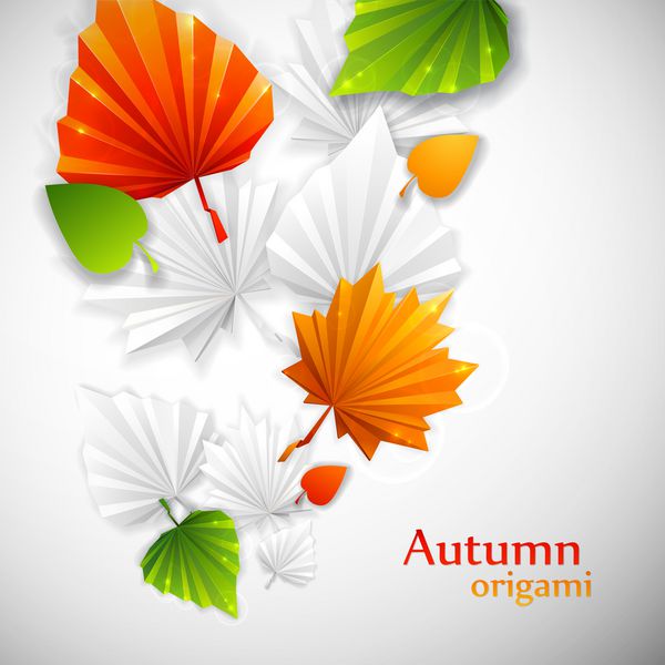 برگ های اوریگامی وکتور وکتور نمادین پاییزی اوریگامی کاغذی