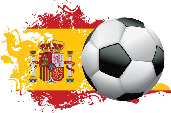 توپ فوتبال با پرچم گرانج اسپانیا فایل حاوی شفافیت و مش گرادیان است