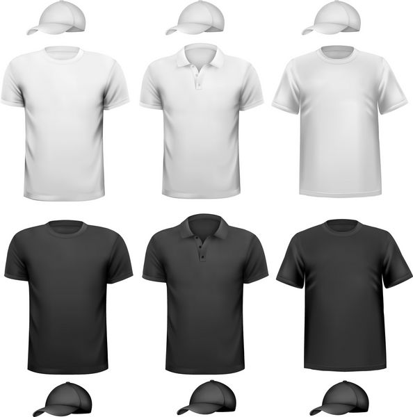 پیراهن و جام مردانه سیاه و سفید قالب طراحی وکتور
