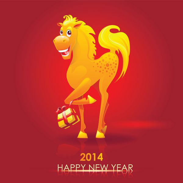 اسب سال نو مبارک 2014 وکتور