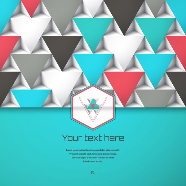 پاکت وکتور برای دعوت نامه یا تبریک الگوی حجمی رنگی مثلث ها مکانی برای متن شما