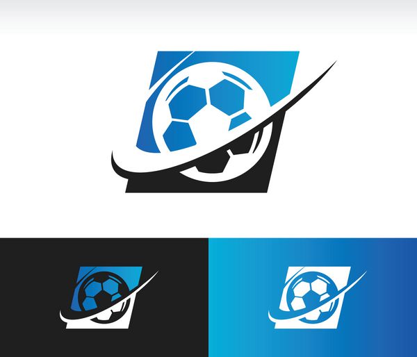 نماد توپ فوتبال با عنصر گرافیکی swoosh