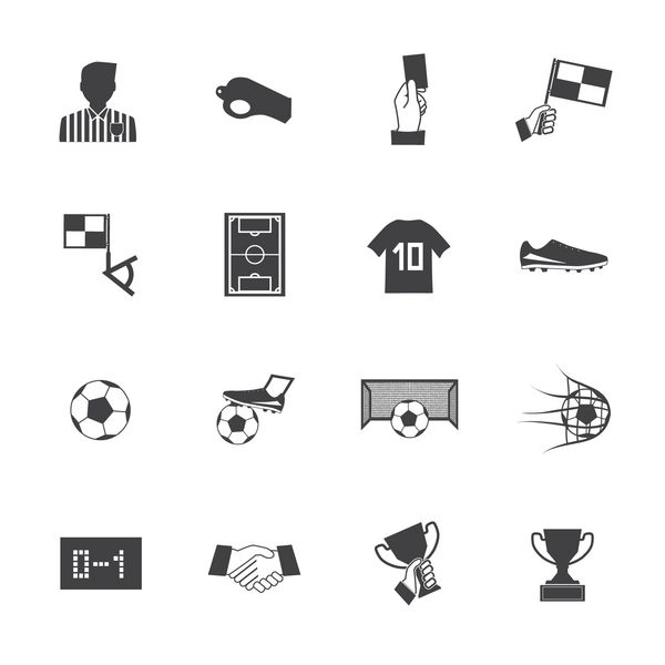 وکتور نمادهای فوتبال سیاه و سفید
