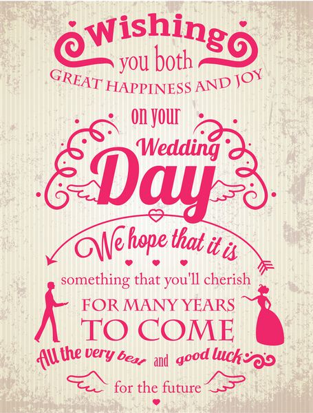 کارت تبریک تایپوگرافی رترو برای روز عروسی شفافیت