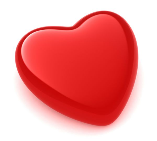 تصویر سه بعدی یک قلب قرمز