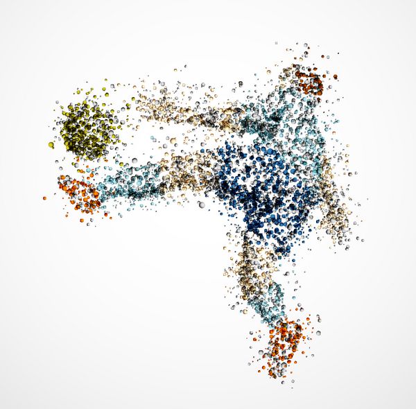 بازیکن فوتبال به یک توپ ضربه بزن