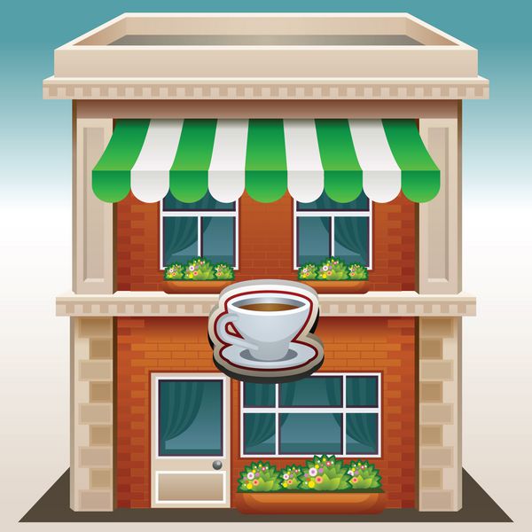 نماد نمای یک فروشگاه یا کافه مغازه