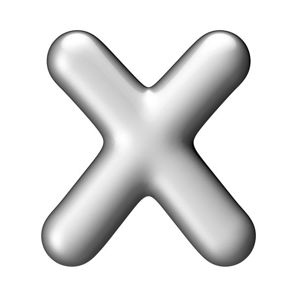 حرف X از الفبای گرد آلومینیومی یک مسیر قطع وجود دارد