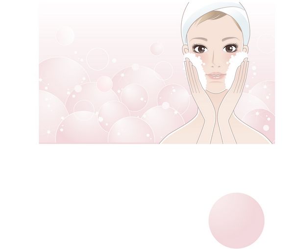 دختر زیبا زن آبگرم در حال شستن صورتش مراقبت از صورت مراقبت از پوست حمام استراحت Clipping mask در فایل استفاده شده است