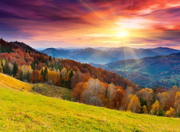 عکس خفن عکس طلوع خورشید در پاییز