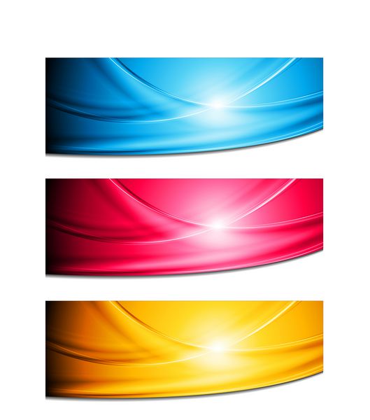 بنرهای مواج انتزاعی رنگارنگ طراحی وکتور
