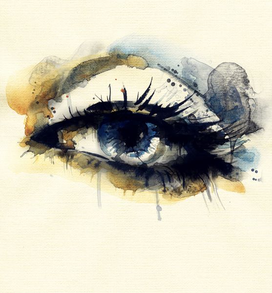 چشم زن تصویر مد نقاشی شده با دست