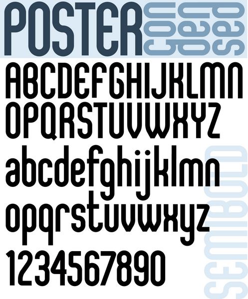 پوستر فونت سبک کلاسیک با گوشه های گرد الفبای حروف متراکم مشکی فونت استاندارد برای تبلیغات گرافیک چاپ یا طراحی وب بردار