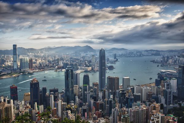 نمای پانورامای هنگ کنگ از قله
