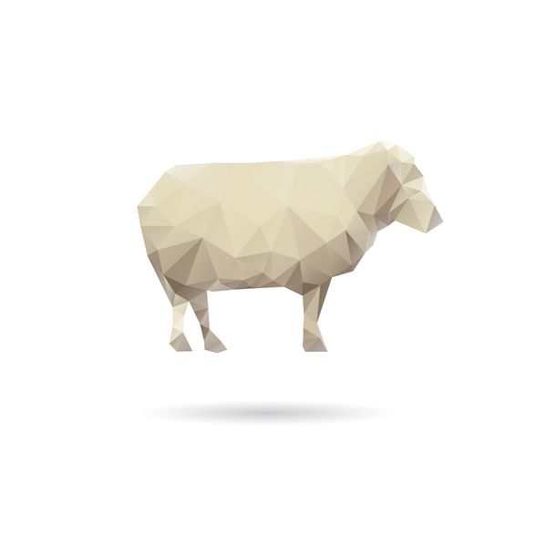گوسفند انتزاعی جدا شده بر روی پس زمینه سفید
