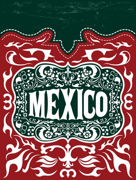 کارت پستال توریستی قدیمی - مکزیک - پوستر - منو