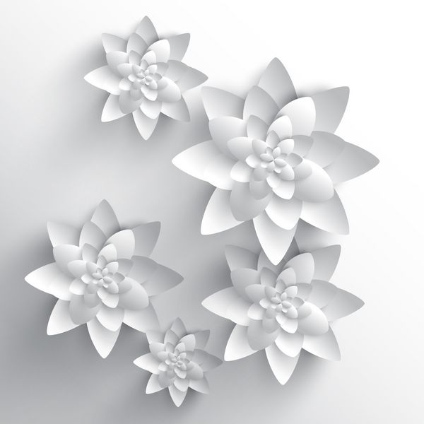 گل کاغذی سه بعدی انتزاعی