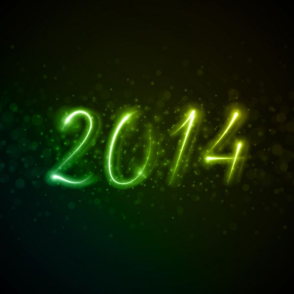 پیام تبریک سال نو 2014 از پس زمینه نور
