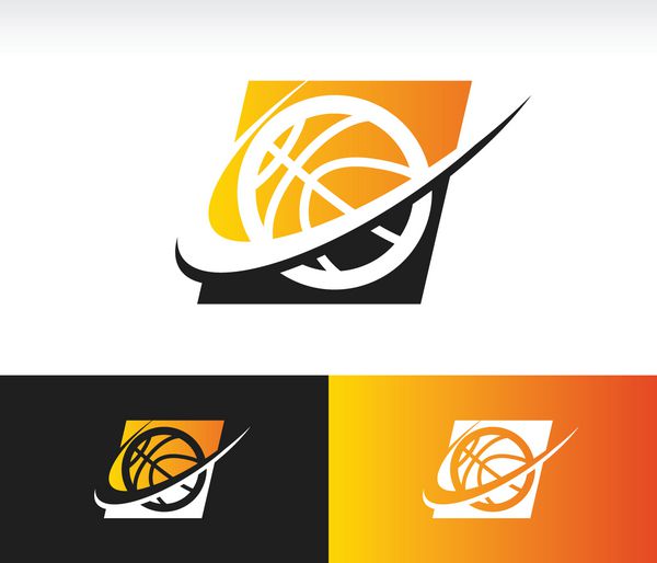 نماد بسکتبال با عنصر گرافیکی swoosh