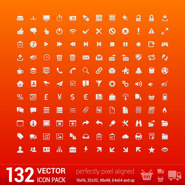 132 نماد کلی طرح کلی برای وب و موبایل آیکون های کاملاً تراز شده پیکسلی برای ارائه واضح در اندازه های کوچک تنظیم شده است نمادها یا نمادهای کسب و کار تک رنگ برای وایرفریم رابط یا اینفوگرافیک