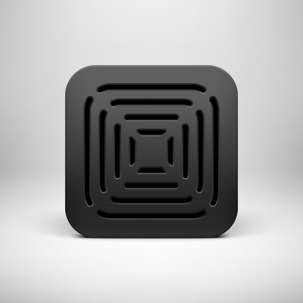 نماد برنامه فناوری انتزاعی سیاه رنگ الگوی دکمه با الگوی گریل بلندگوی سوراخ‌دار رابط کاربری سایه واقعی و پس‌زمینه روشن UI برنامه‌ها برنامه‌ها و ارائه‌ها