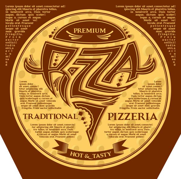 جعبه بسته بندی پیتزا با کتیبه و نشان