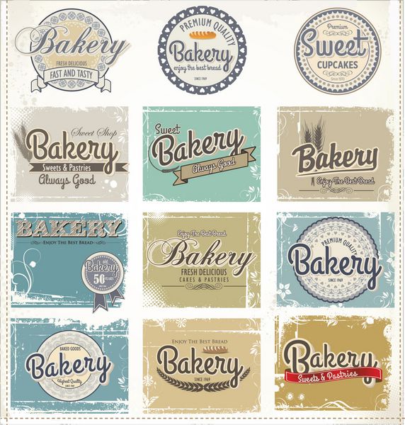 مجموعه ای از عناصر طراحی نانوایی