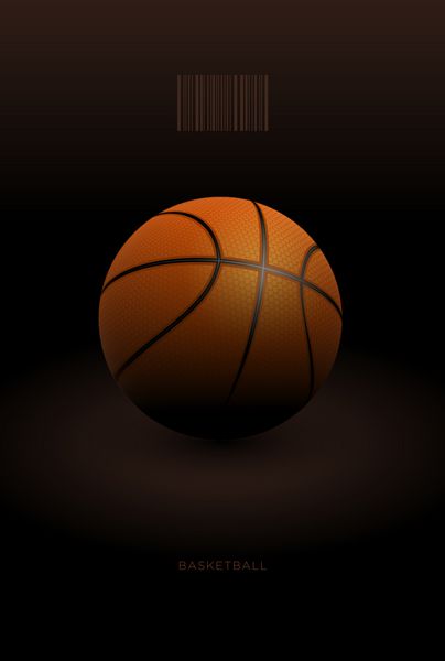 توپ بسکتبال واقعی در تاریکی وکتور