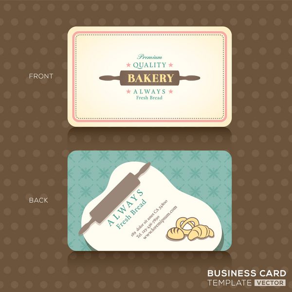 الگوی طراحی کارت ویزیت فروشگاه نانوایی با وردنه