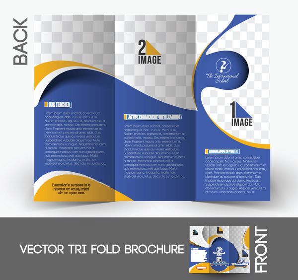 طراحی بروشور The International School Tri-Fold Mock up