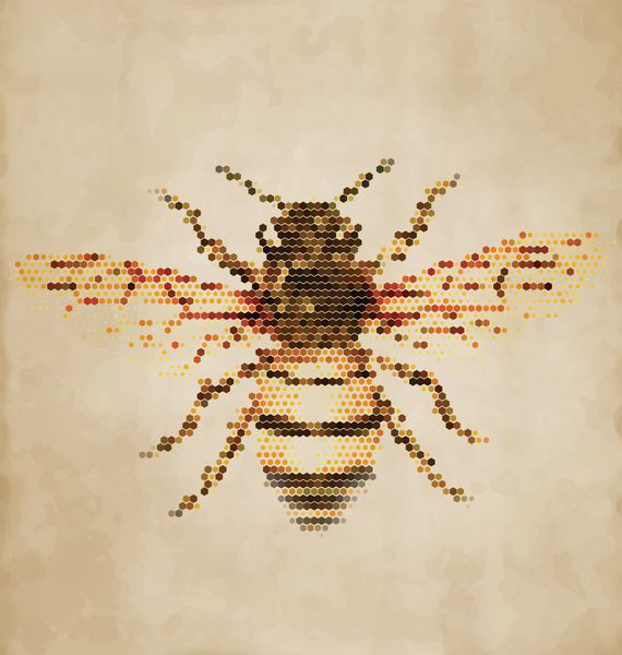 پرتره زنبور عسل ساخته شده از اشکال هندسی - طراحی قدیمی