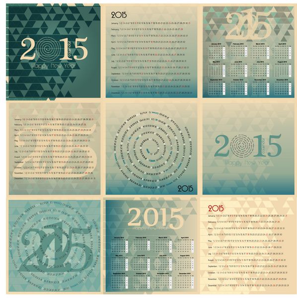 مجموعه ای از تقویم سال 2015 اروپا