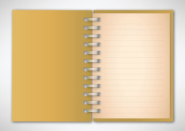 وکتور دفترچه یادداشت جلد زرد قدیمی