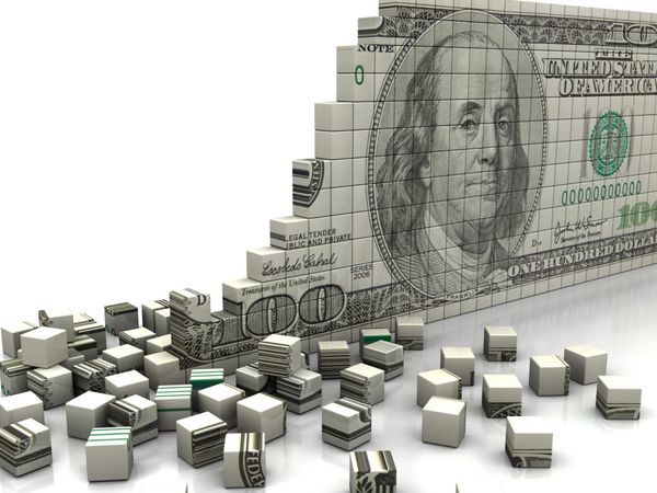 مفهوم مالی دلار پازل با قطعات نزدیک